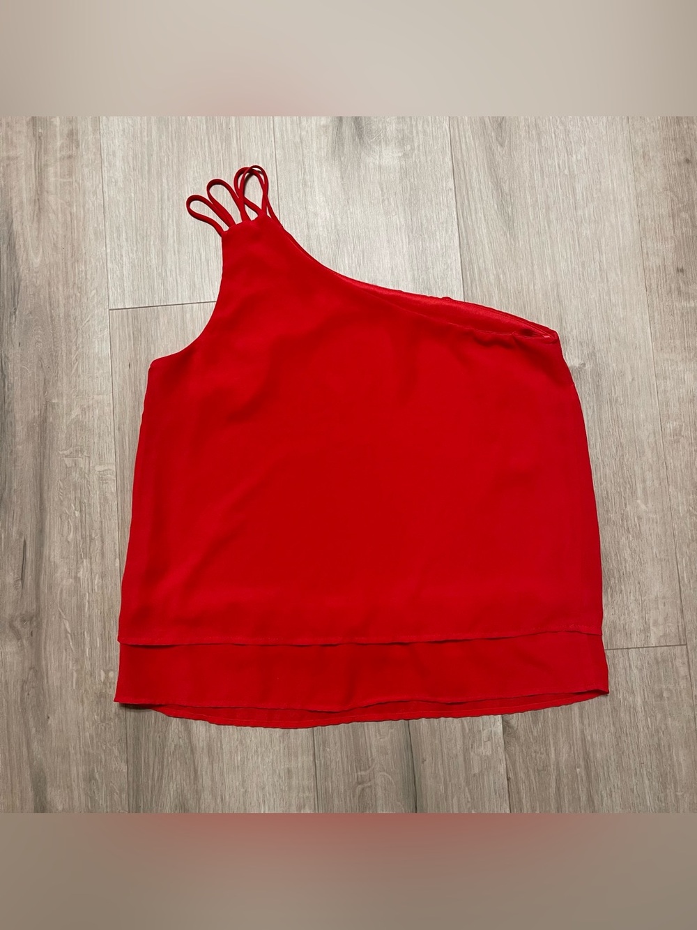 Women’s Medium - Monteau Scarlet One-Shoulder Tank with Decorative Strap